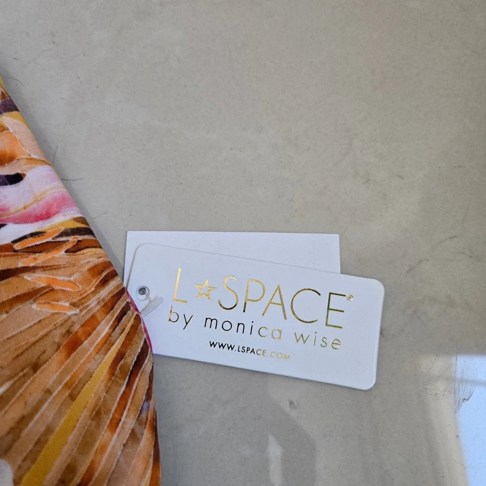 L*Space Small Alia Bikini Top‎ Womens Yellow Tropical Floral NWT LSAIT20P